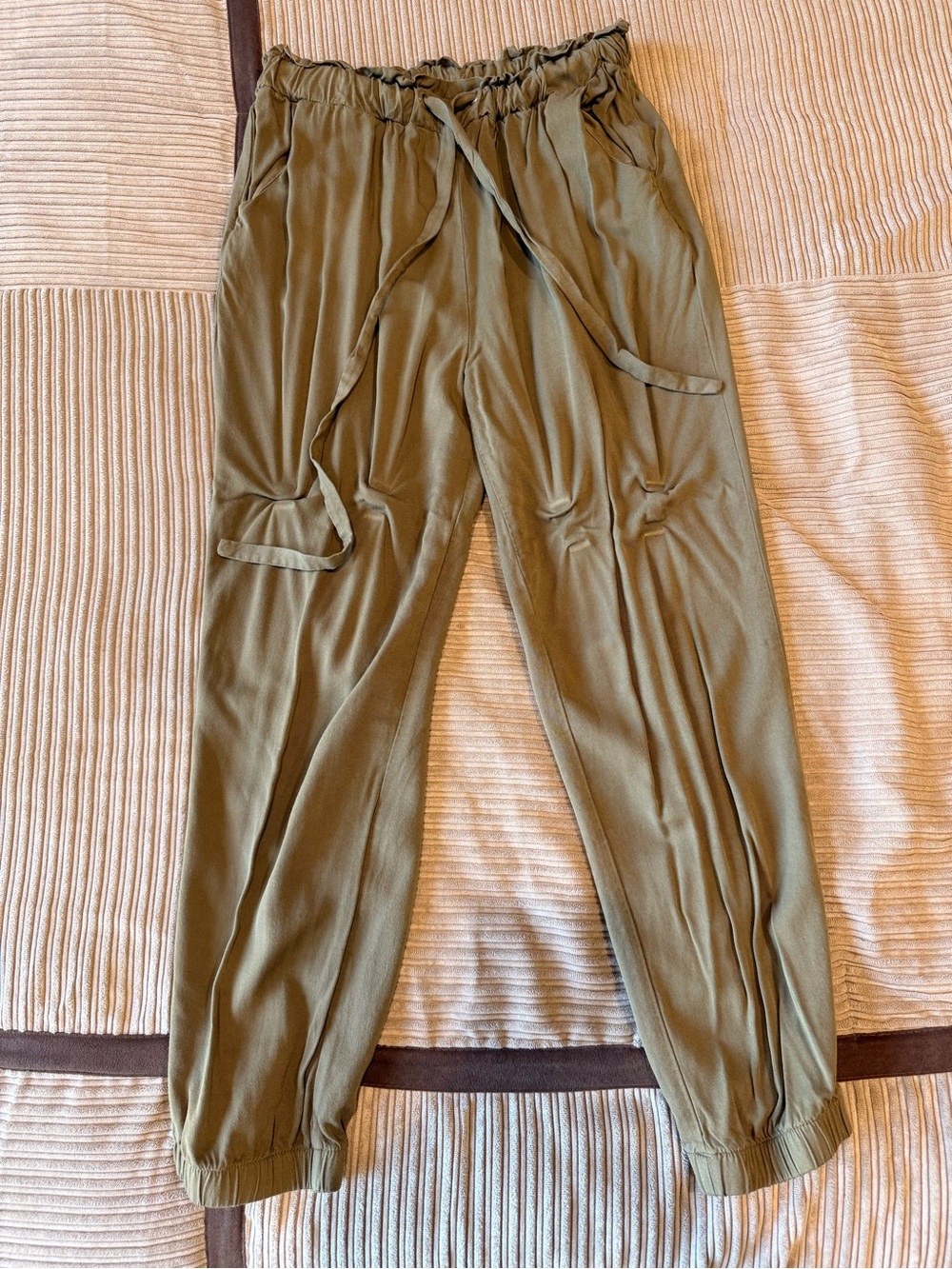 Fashion Nova Olive Green Drawstring Jogger Pants